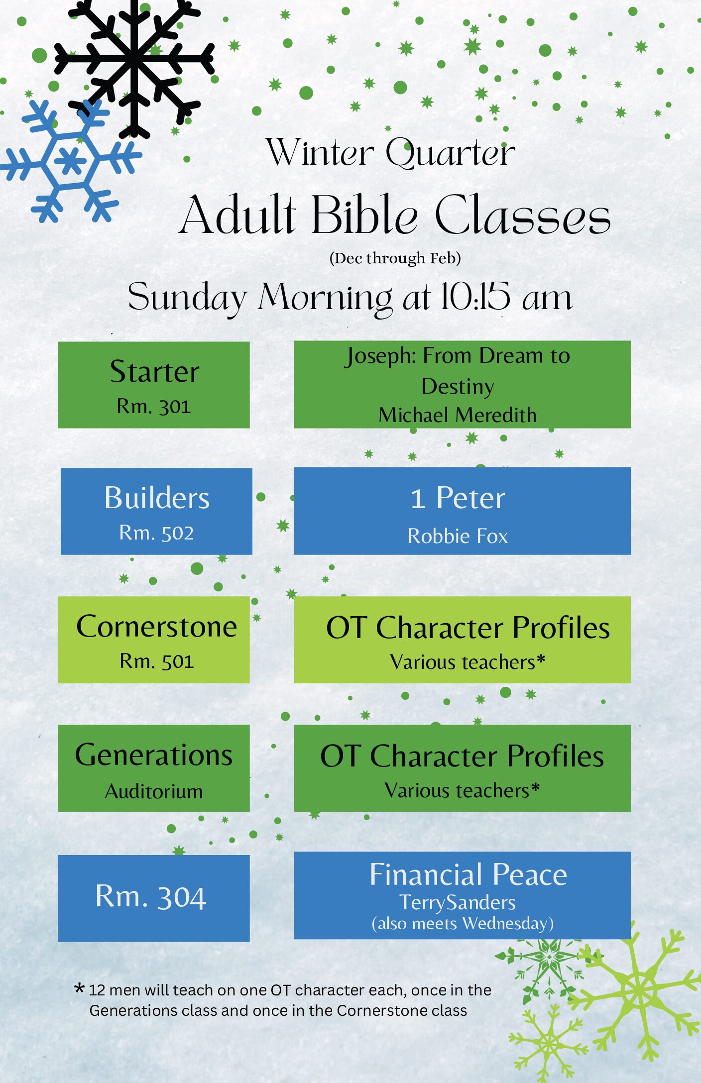 Winter Quarter • Adult Classes (11 x 17 in)